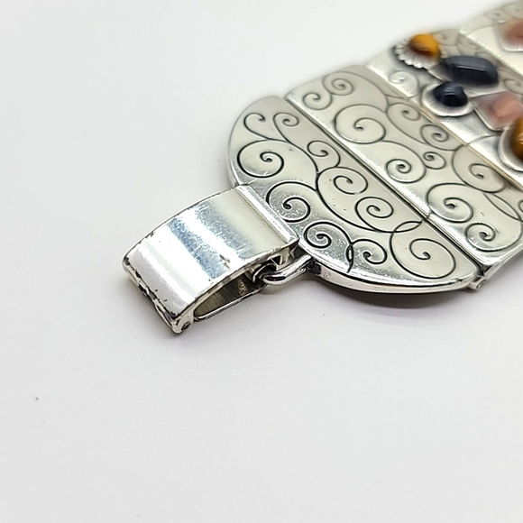 $88 NWTS Brighton "Eye Of The Tiger" Panel Bracelet w Semi-Precious Stones! 🐯 - Picture 4 of 16